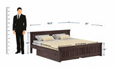 Trinity Solid Sheesham Wood Bed With Two Drawers (Queen Size, Walnut Finish)